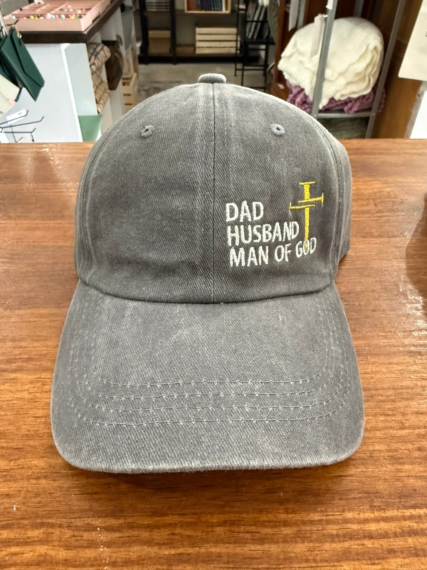 Quilted Stitch Gray "Man of God" Custom Embroidered Hat