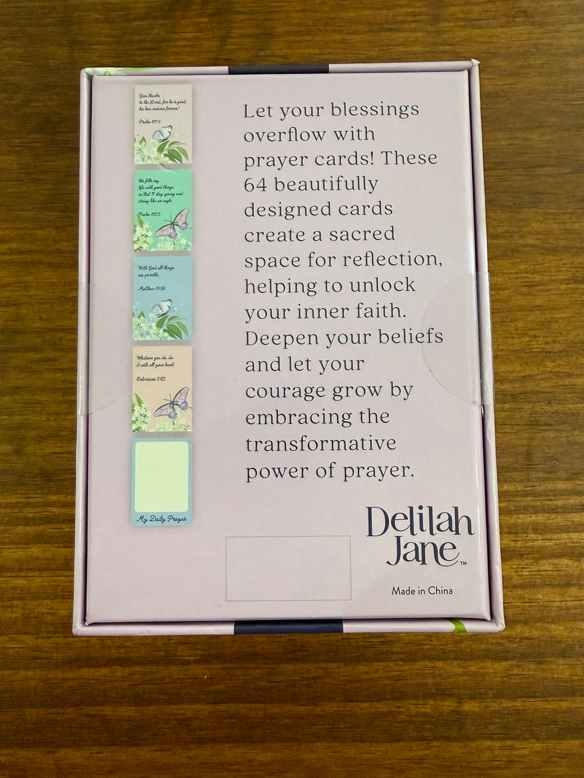 Purple Butterfly Print Prayer Card Set