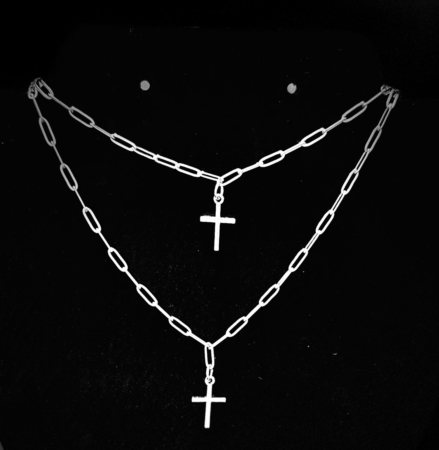 Handmade Cross pendant Paper Clip Necklace