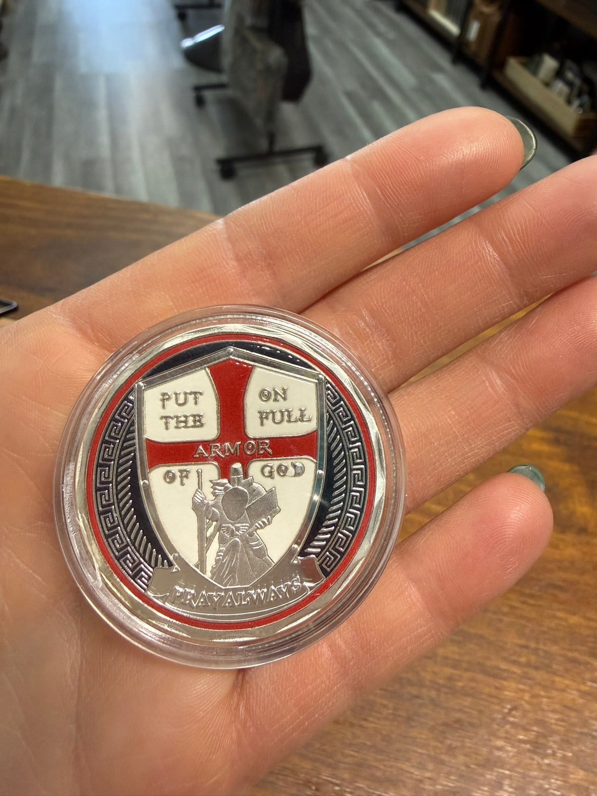 Pray Always Armor Challenge Coin