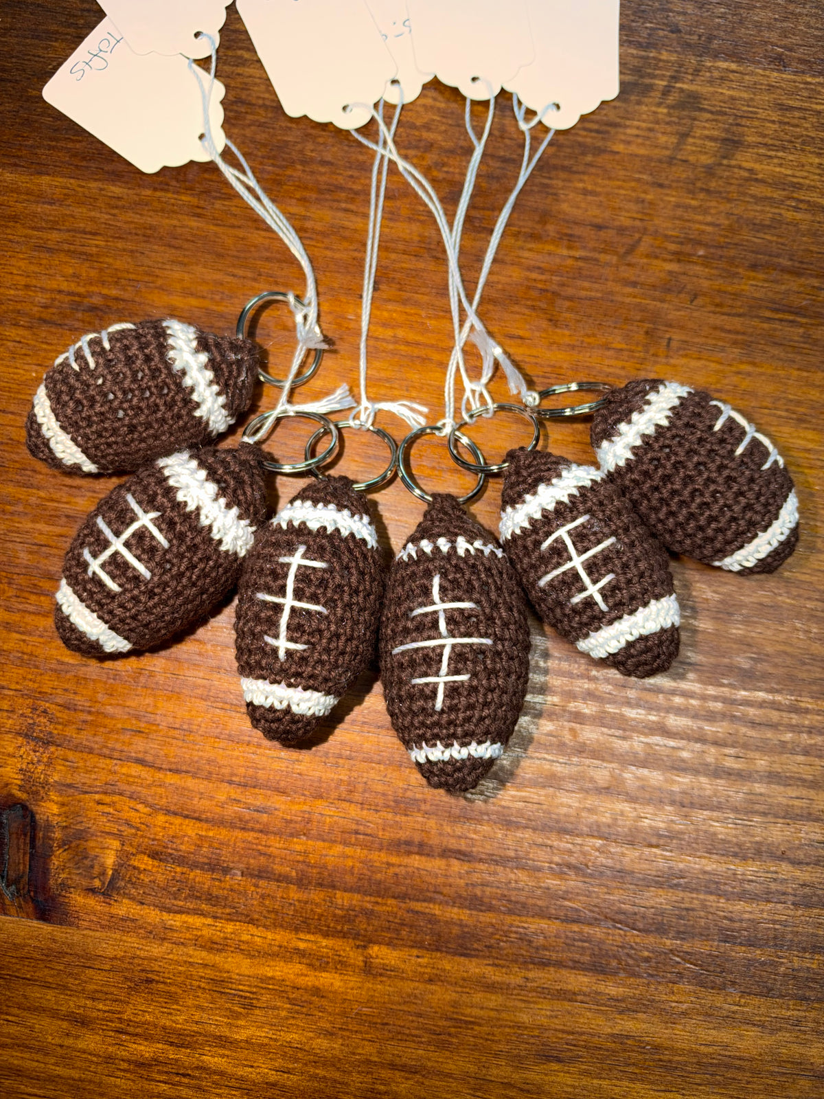 TOFTS Hand Crocheted Football Keychain