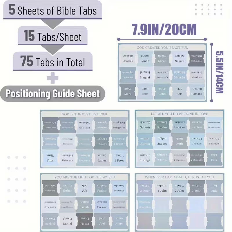 Shades of Blue Bible Indexing Tabs