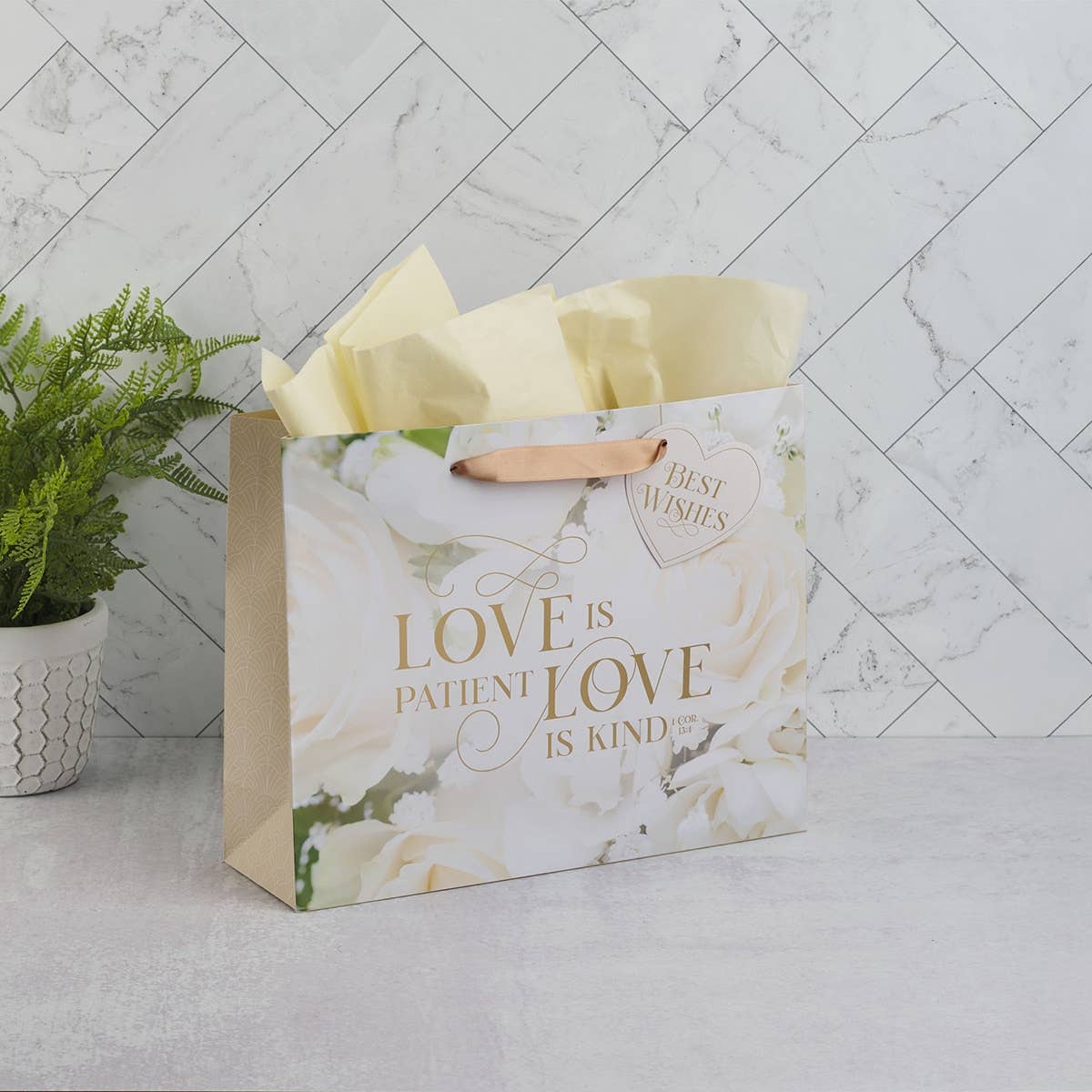 Gift Bag LG Landscape Mr. & Mrs. Love 1 Cor. 13:4