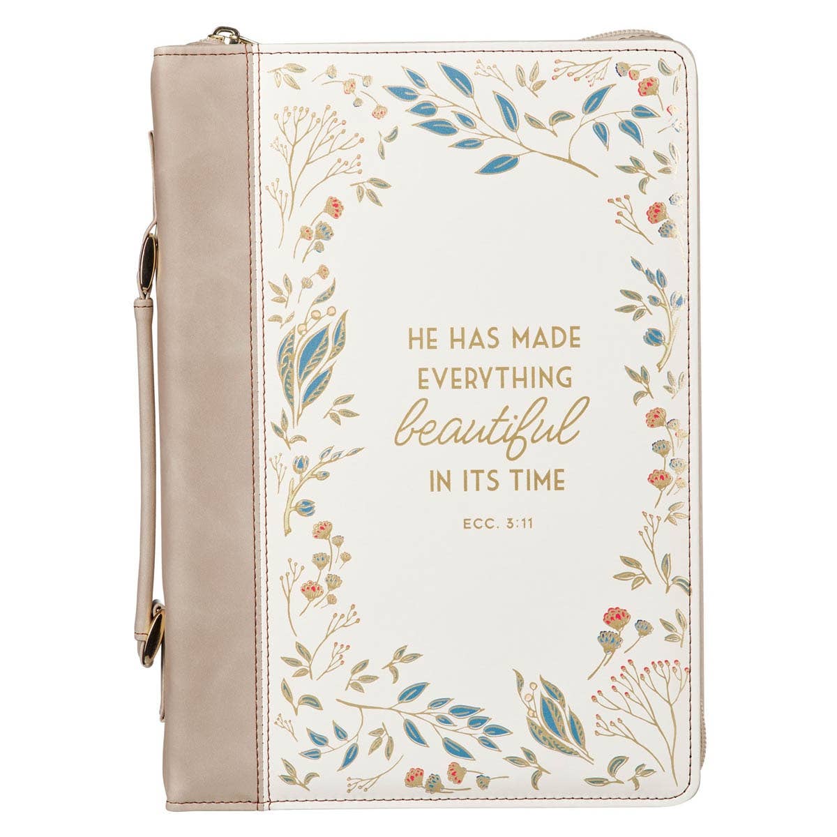 Bible Cover Cream "Everything Beautiful" Ecc 3:11 XL