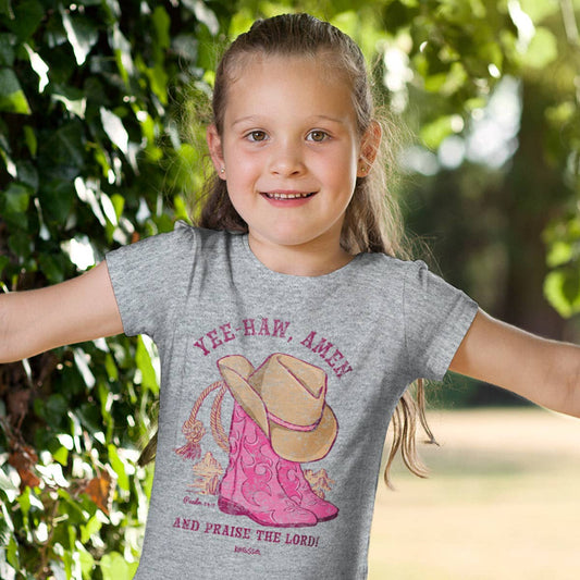 Kids Psalm 34:1 Yee Haw T-Shirt