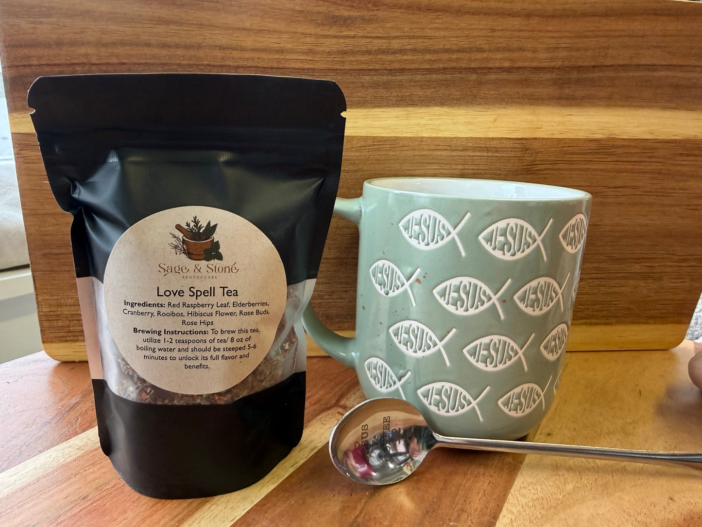 Ceramic “Jesus” Fish Accent Coffee Mug