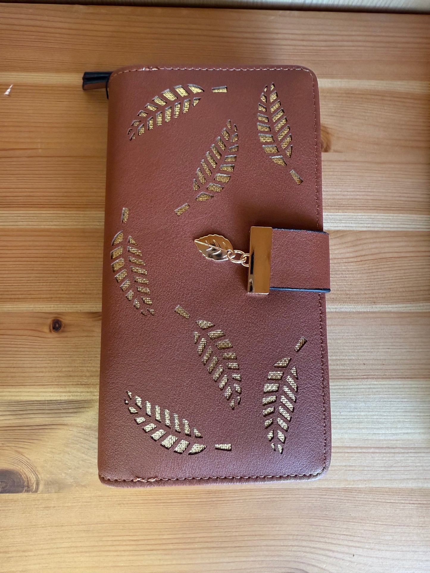 Vegan Leather Golden Leaf Wallet