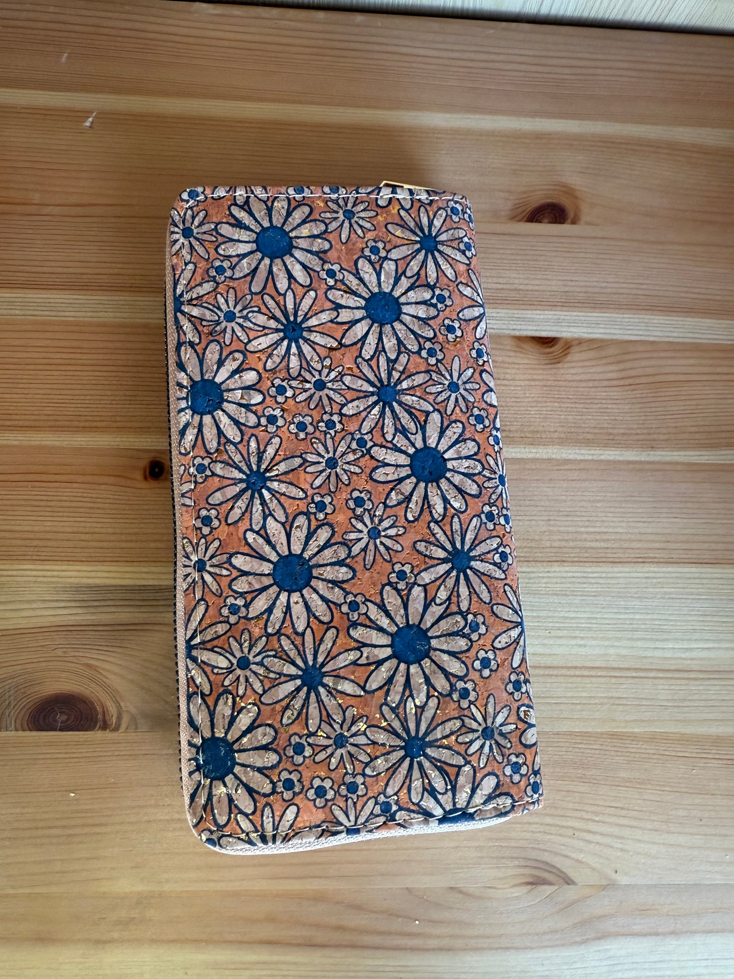 Floral Cork Long Wallet