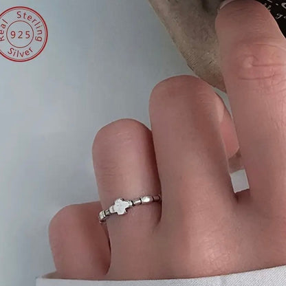 Vintage Sterling Silver Adjustable Cross Ring