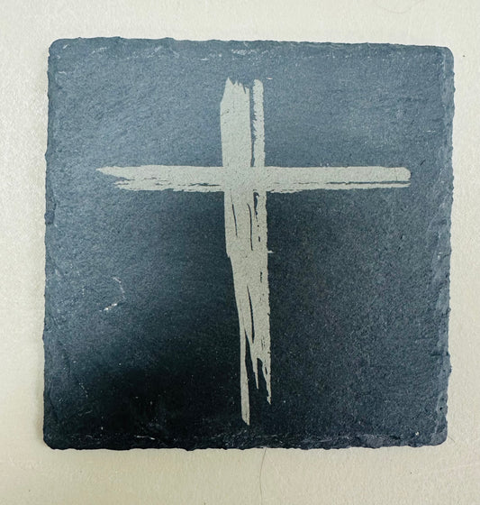 Slate Cross Coaster