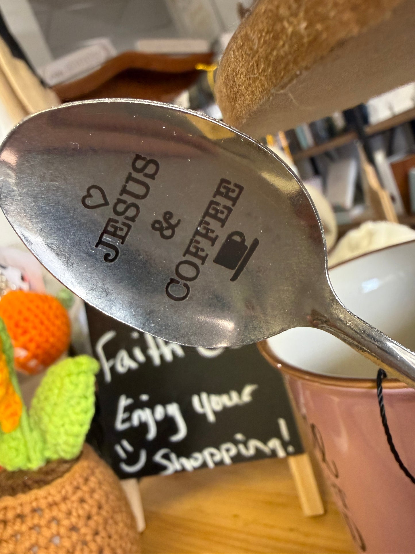 Stainless Steel Jesus and Coffee Spoon