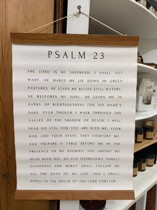 PSALM 23 Canvas Print with Wood Frame