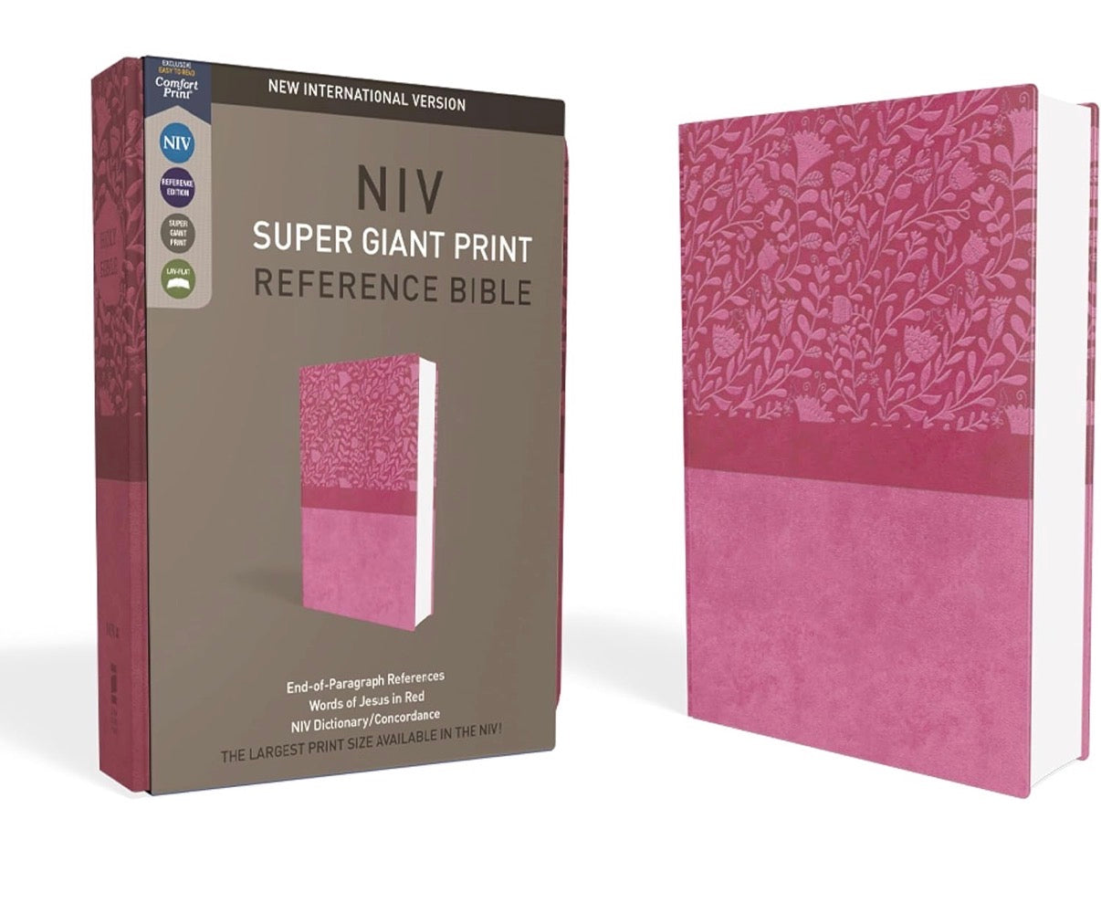 NIV Pink Leathersoft Super Giant Print Reference Bible