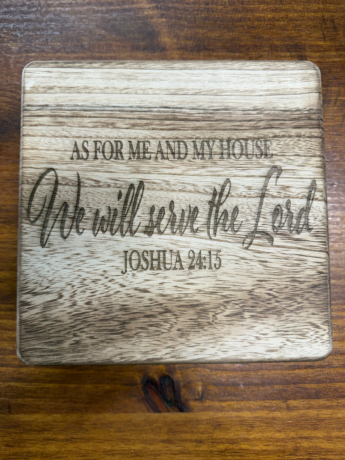 Custom Engraved Joshua 24:15 Wooden Risers