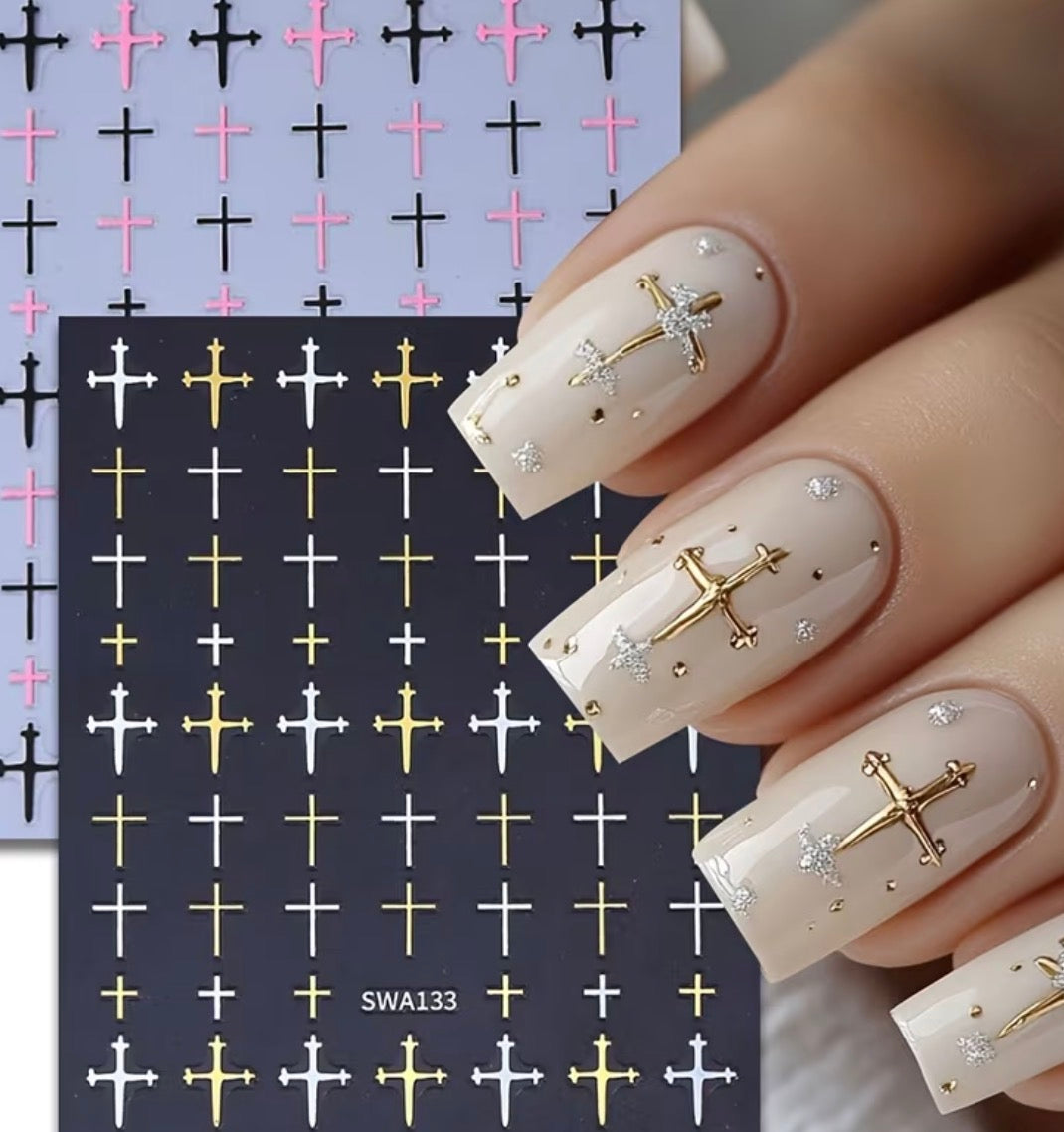 Just For Her Cross Nail Stickers