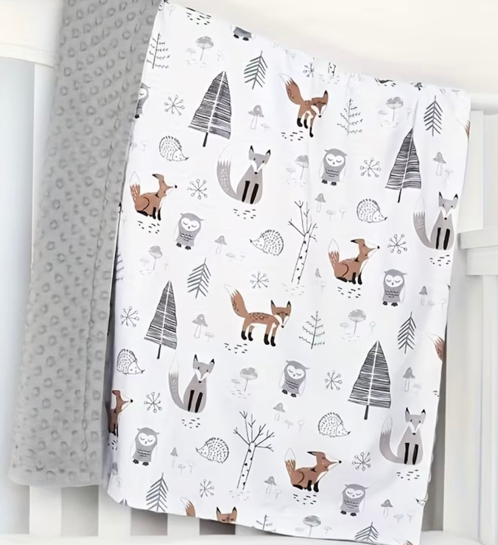 Soft Fleece Forest Themed Blanket