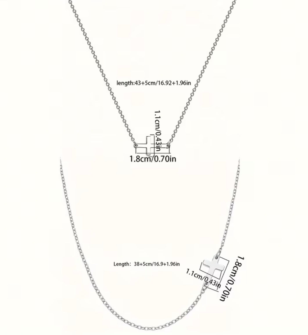 Cute Stainless Steel Collarbone Cross Necklace