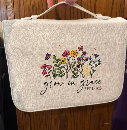 Grow in Grace Vegan Leather Bible Case