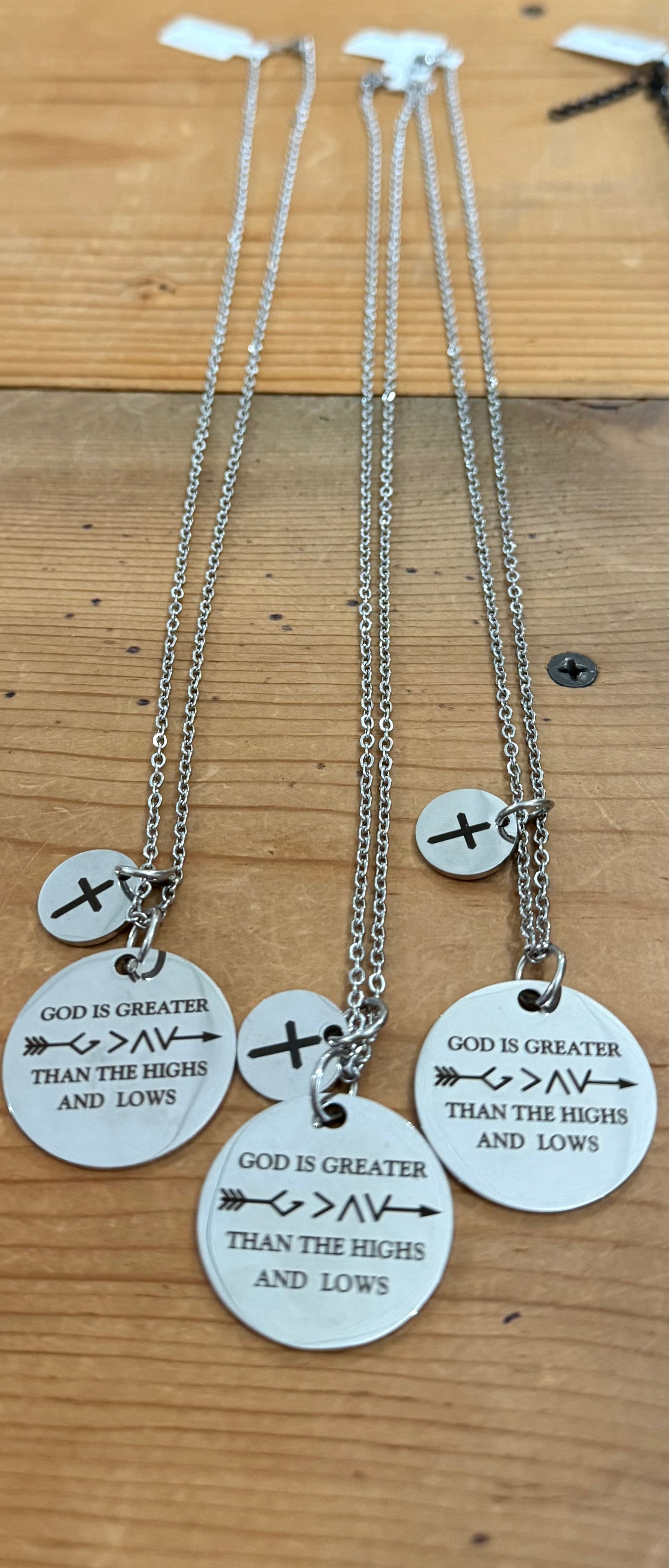 Women’s God is Greater Stainless Steel Necklace
