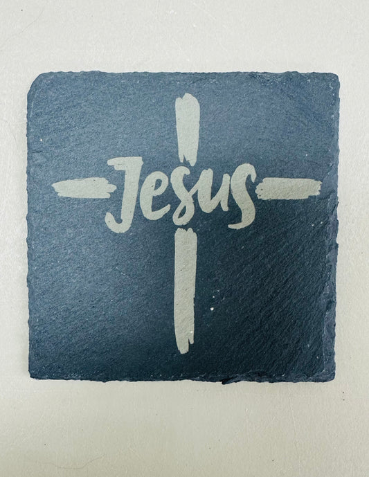 Slate Jesus Cross Coaster