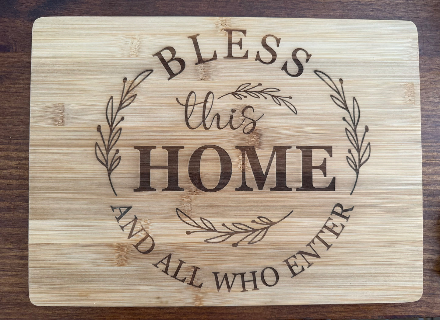 “Bless This Home” Engraved Cutting Board