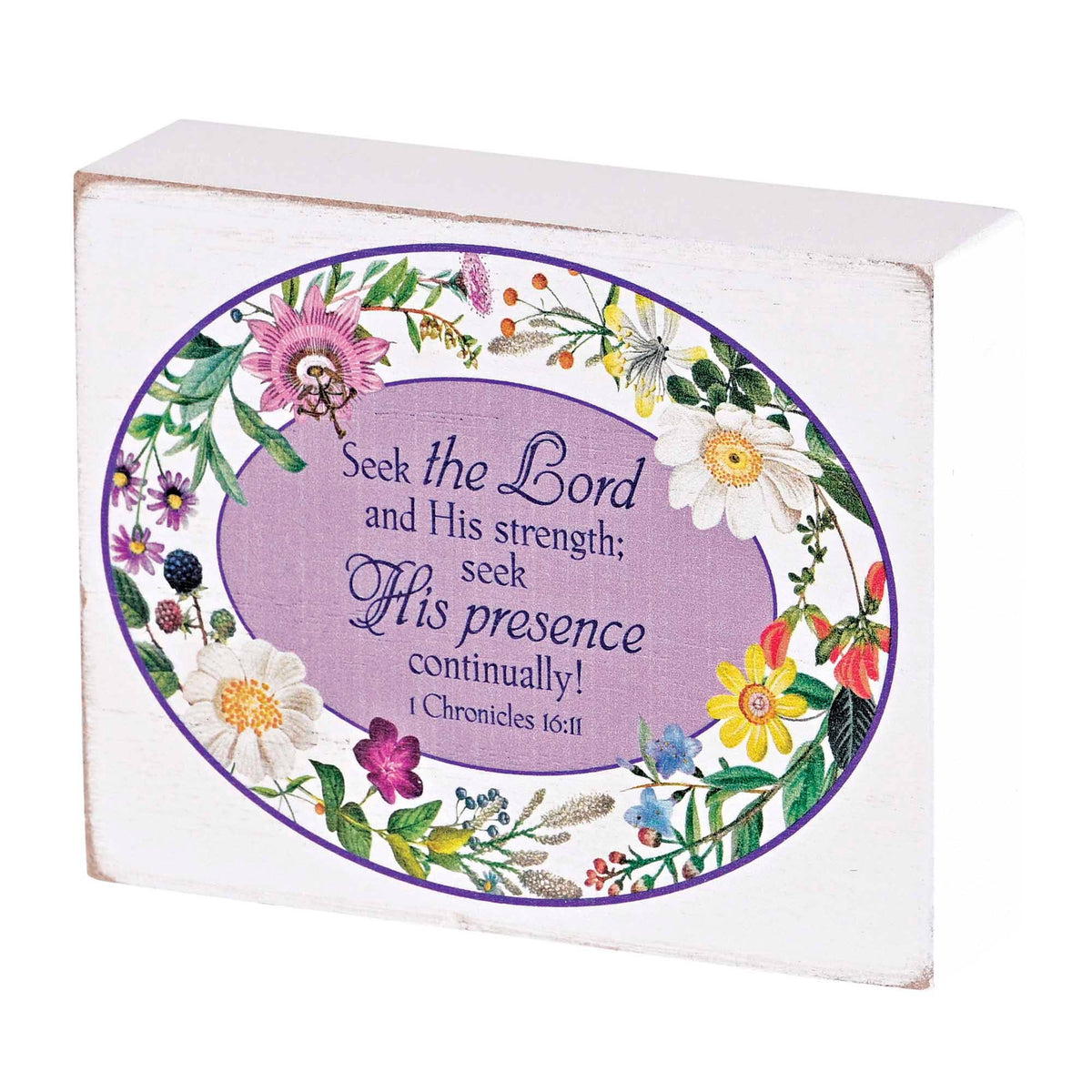 Tabletop Seek The Lord White Plaque 4x3