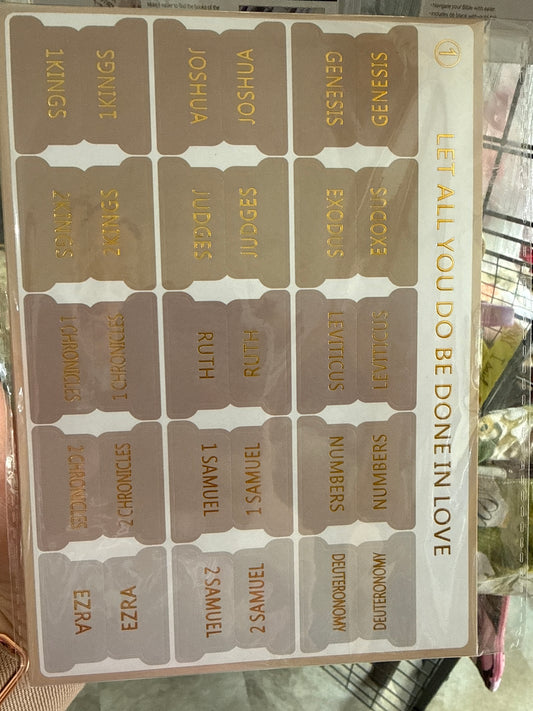 Elegant Neutral Gold Letter Bible Index Tabs