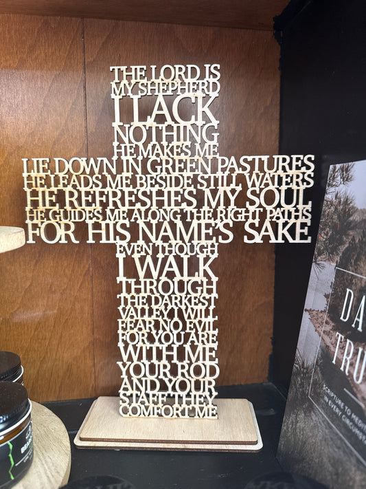 Psalm 23:1-4 Custom Made Wood Tabletop Decor