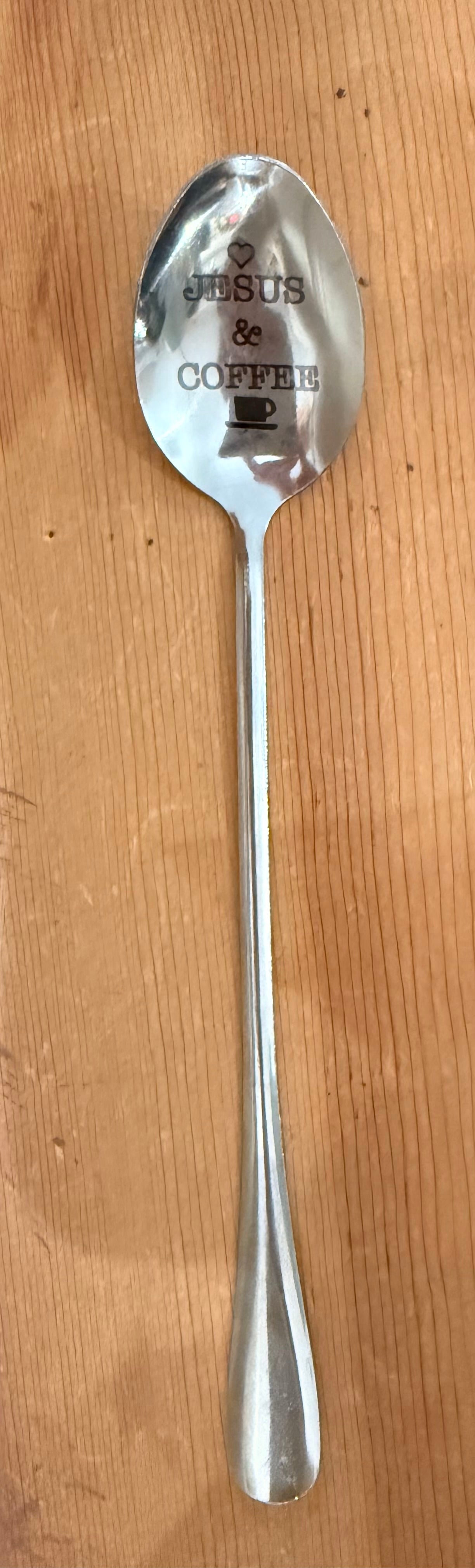 Stainless Steel Jesus and Coffee Spoon