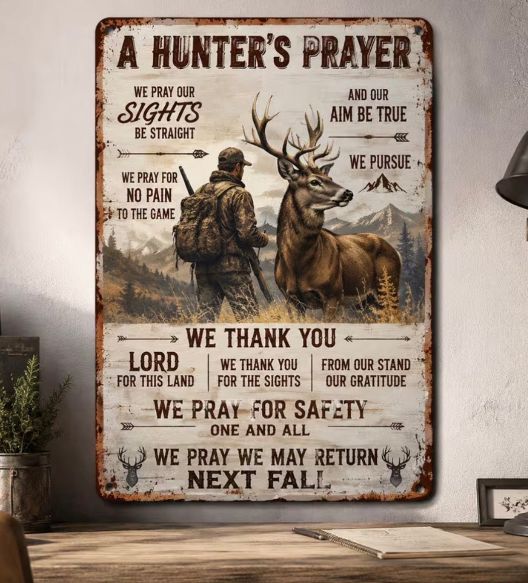 “A Hunter’s Prayer” Metal Wall Sign