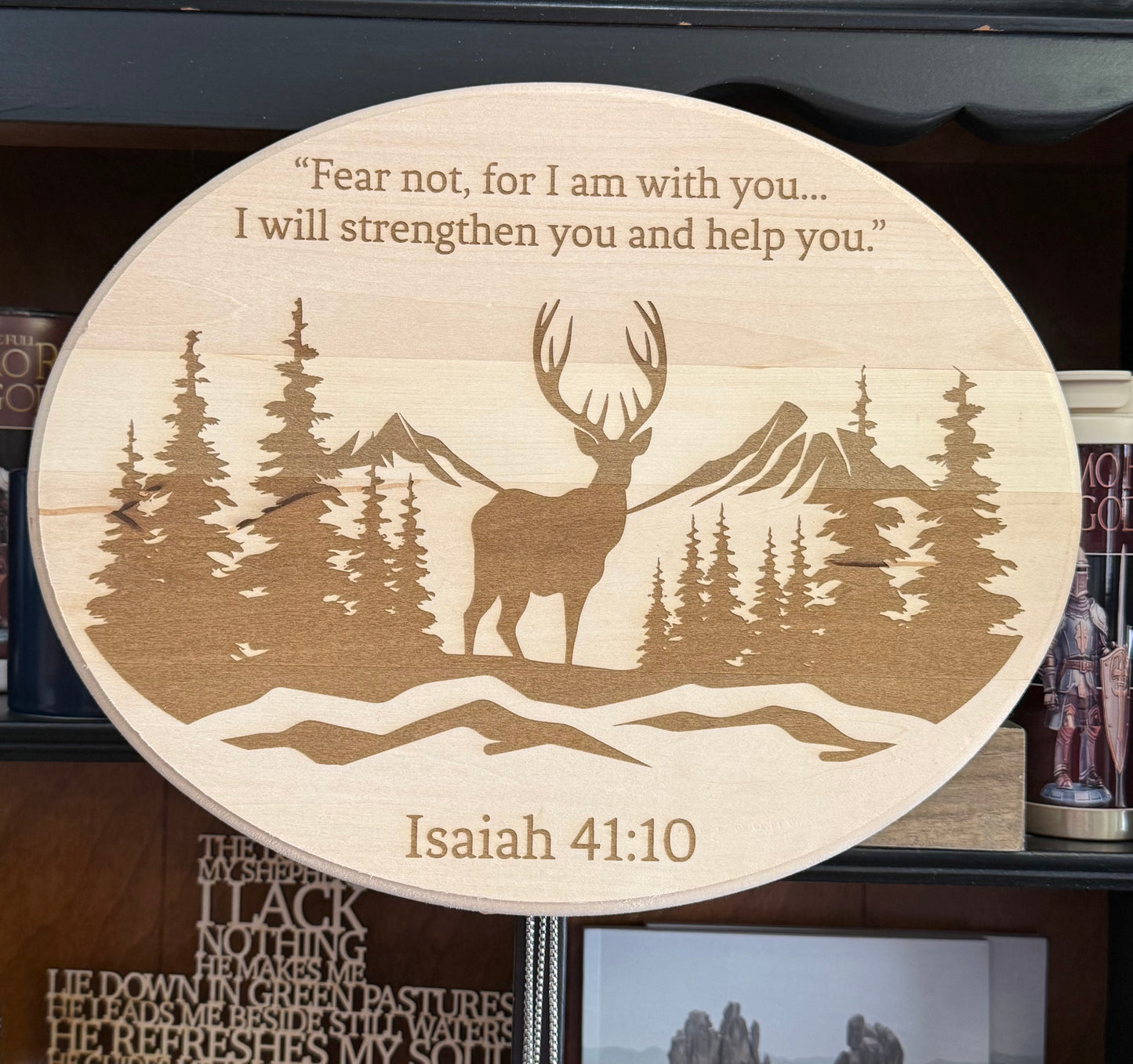 Custom Engraved Isaiah 41:10 Oval Wood Sign