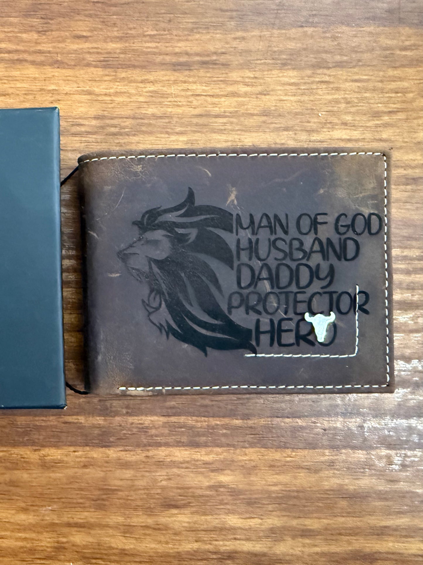 Men’s American Bison Genuine Leather Custom Engraved Wallet