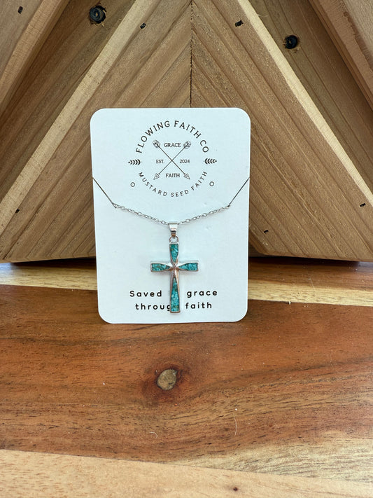 Beautiful Turquoise Pearl Stainless Steel Necklace