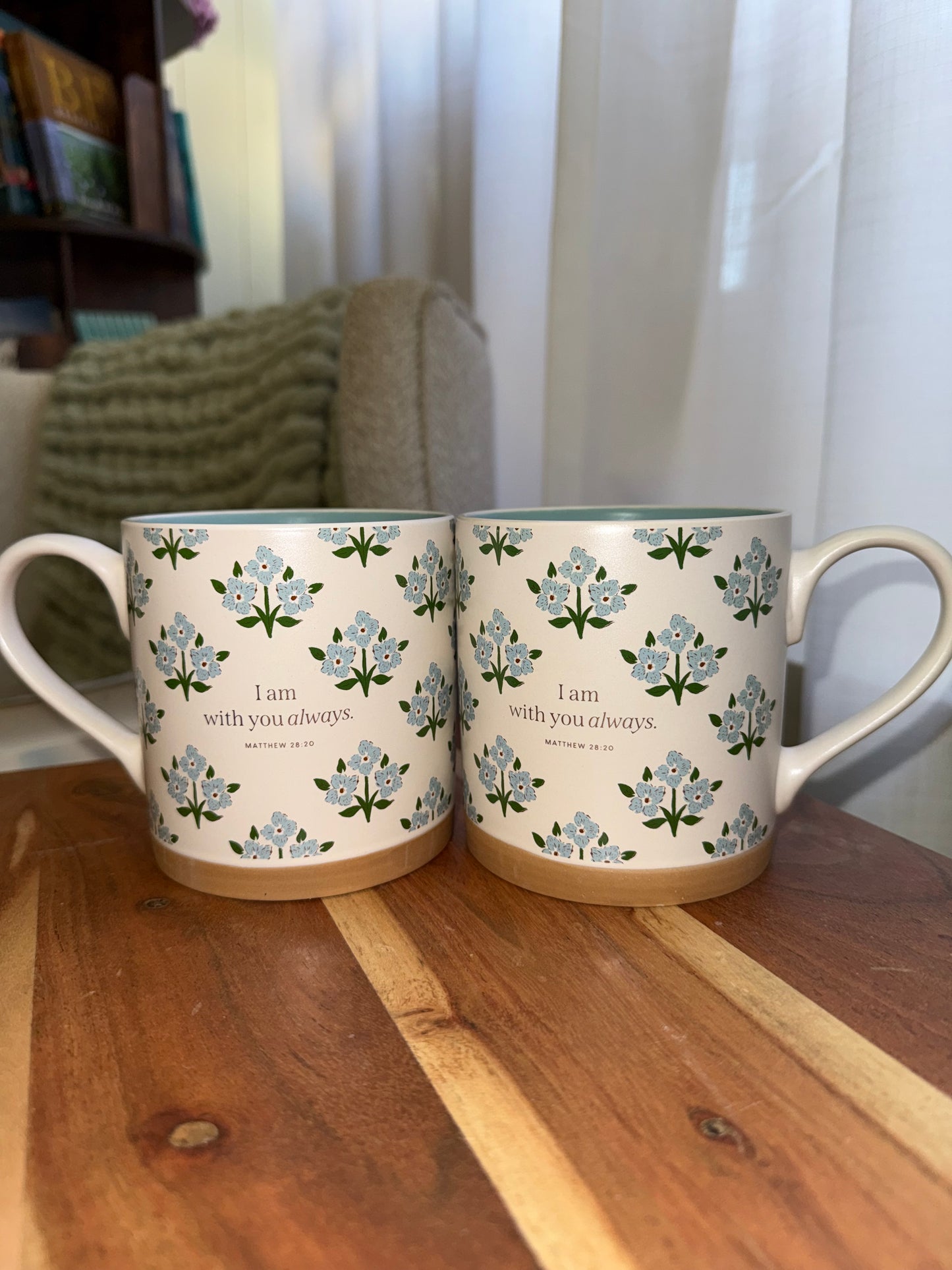 “I Am With You Always” Floral Ceramic Coffee Cup