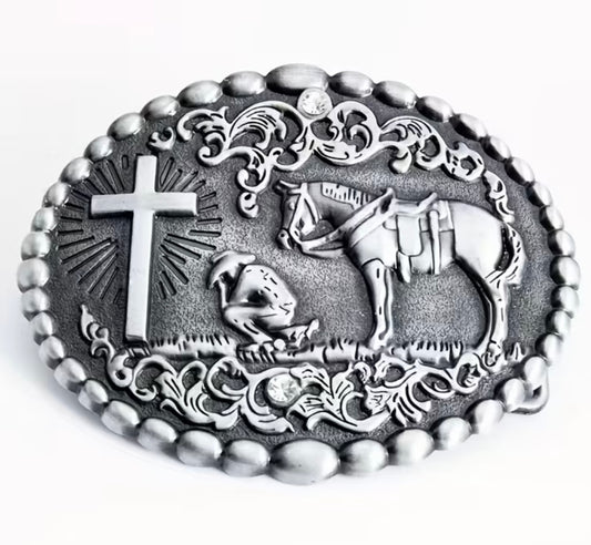 Cowboy Praying Belt Buckle