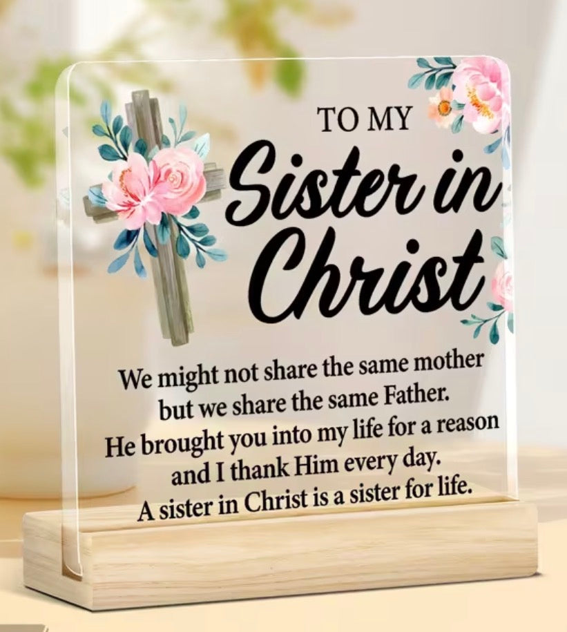 “Sisters in Christ” Acrylic Sign