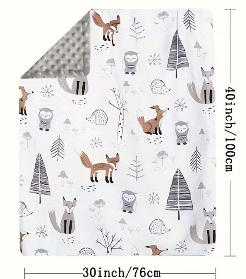 Soft Fleece Forest Themed Blanket
