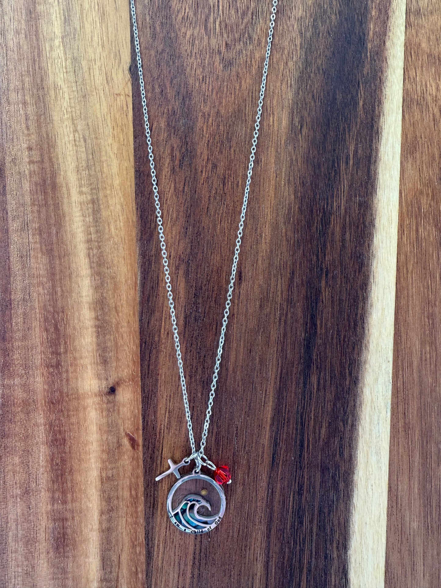 Beautiful “I Am A Child of God” Wave Accent Necklace