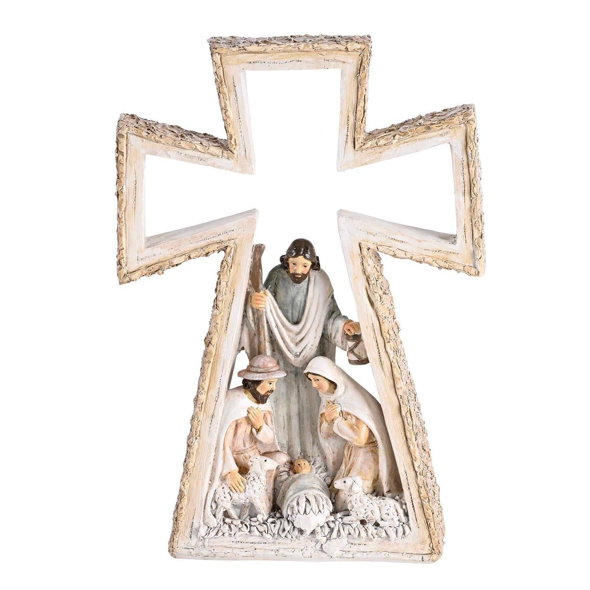 Holy Family Nativity In Cross 9"