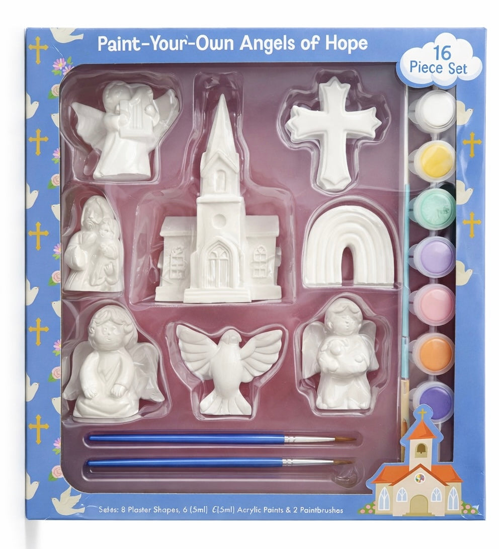 Paint‑Your‑Own Angels of Hope – 16‑Piece Creative Faith Kit