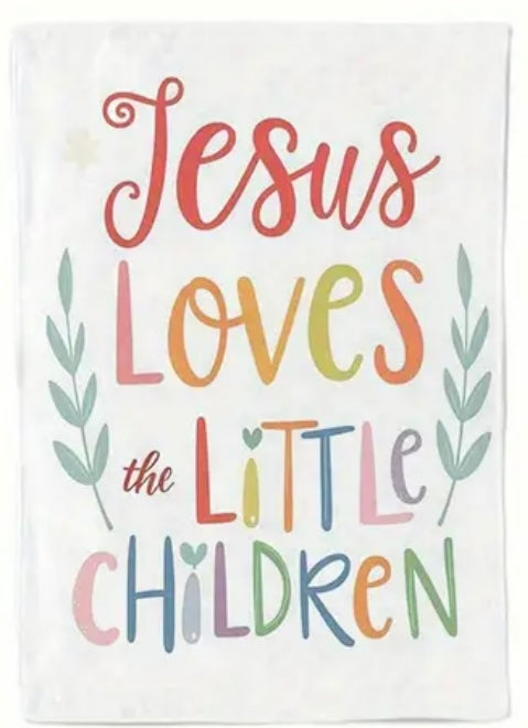 “Jesus Loves the Little Children” Soft Flannel Blanket