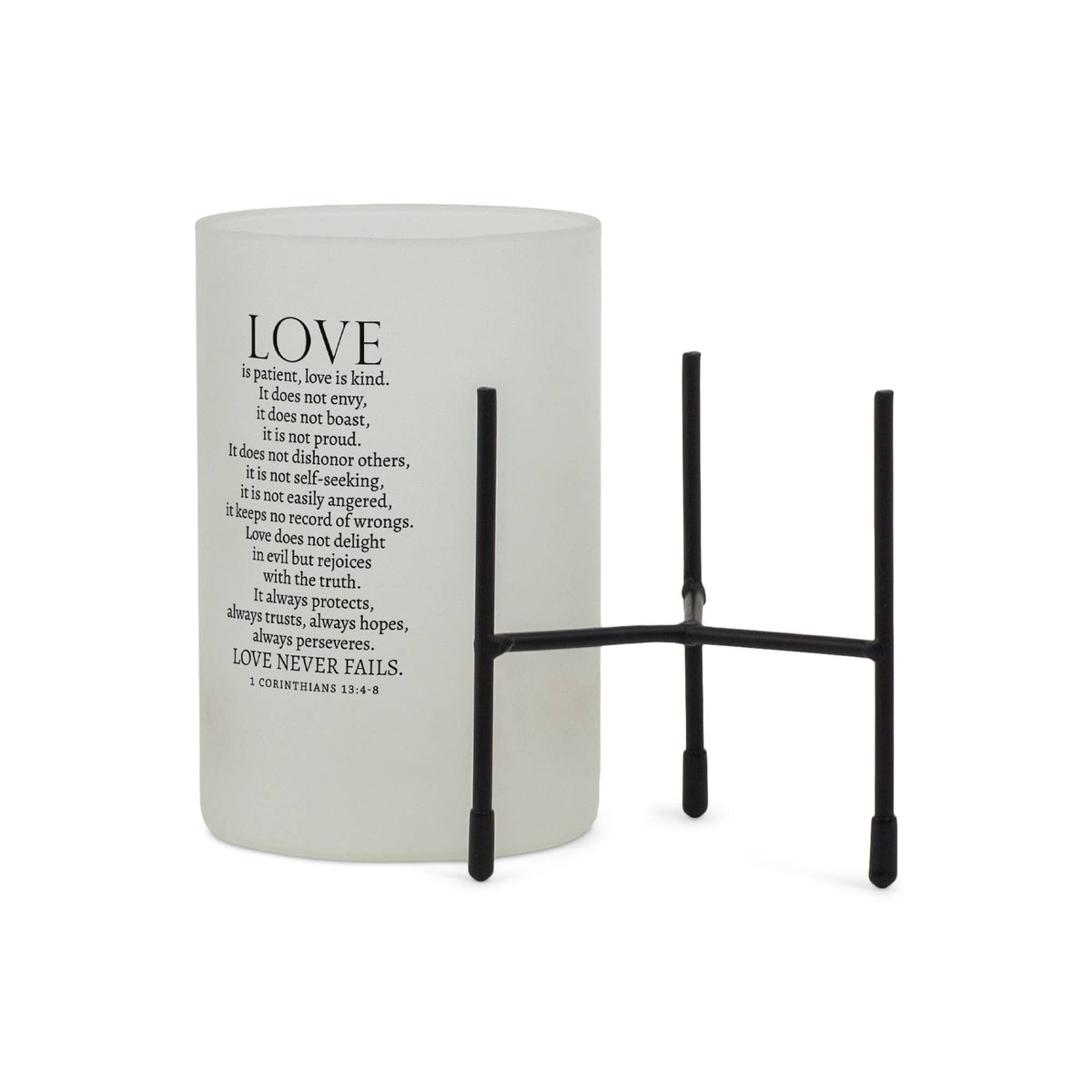 Hurricane Candleholder Love 1Cor.13:4-5