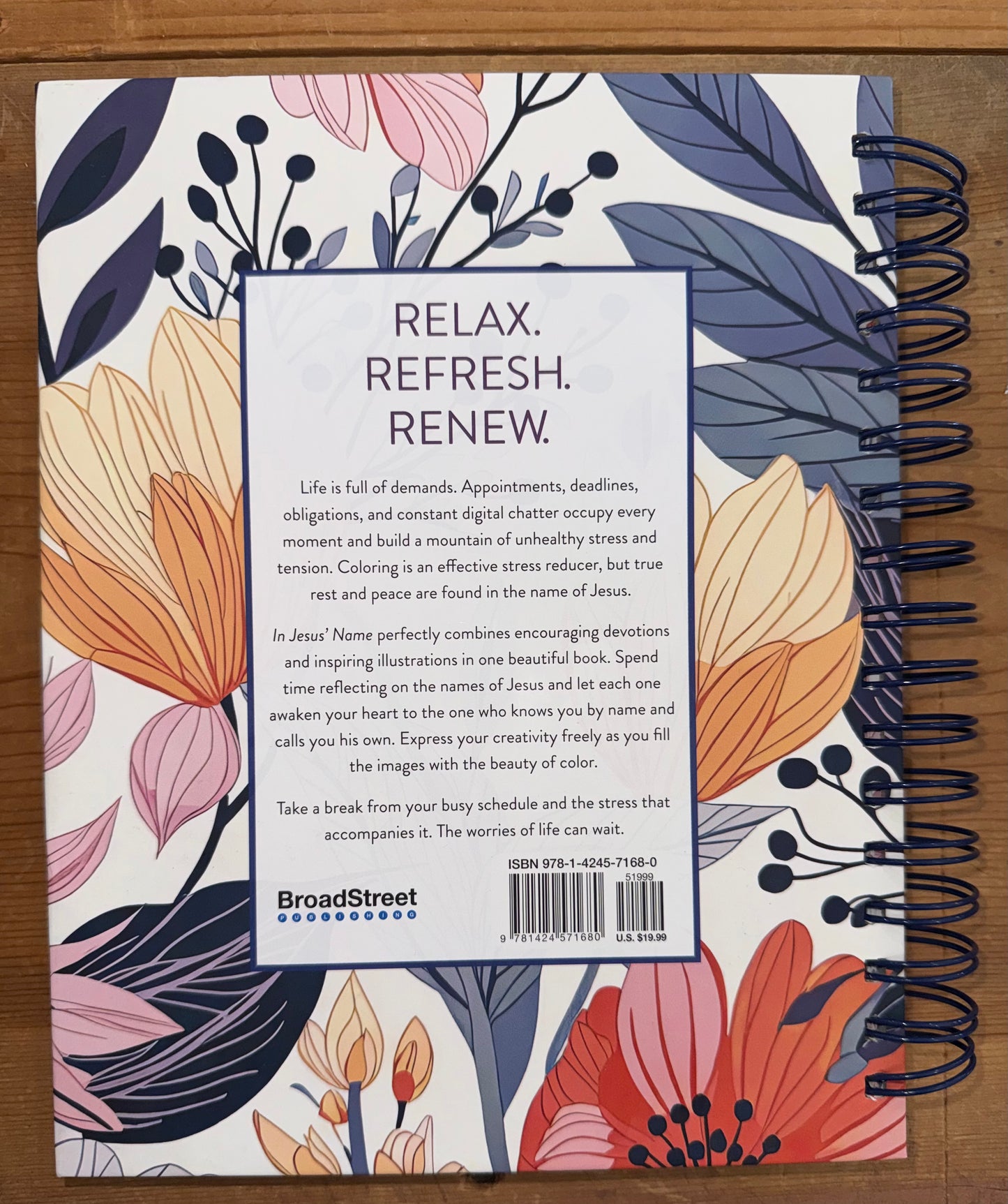 “In Jesus Name” Devotional Coloring Book