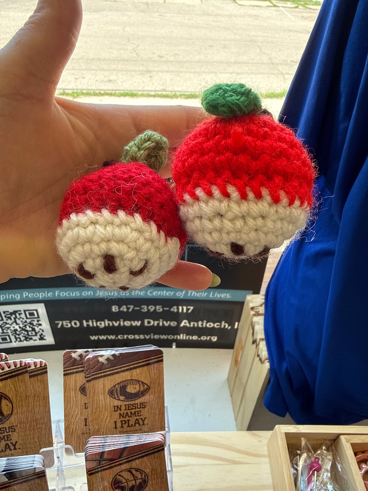 Three Sisters Crocheted Fruit Keychains