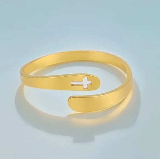 Adjustable Stainless Steel Cross Ring