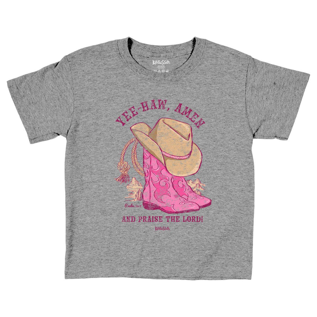 Kids Psalm 34:1 Yee Haw T-Shirt