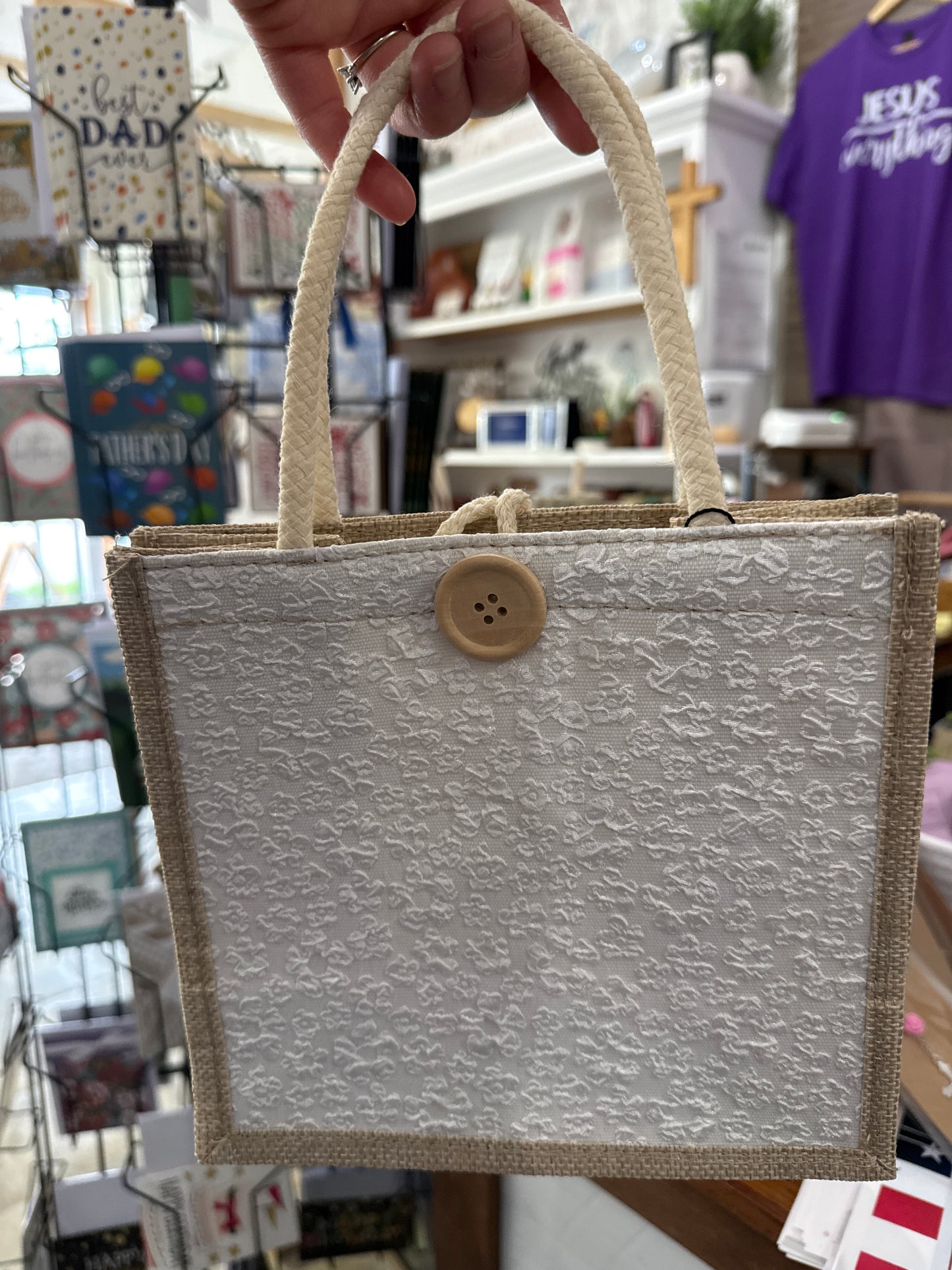 Cute Small Laced Burlap Bags