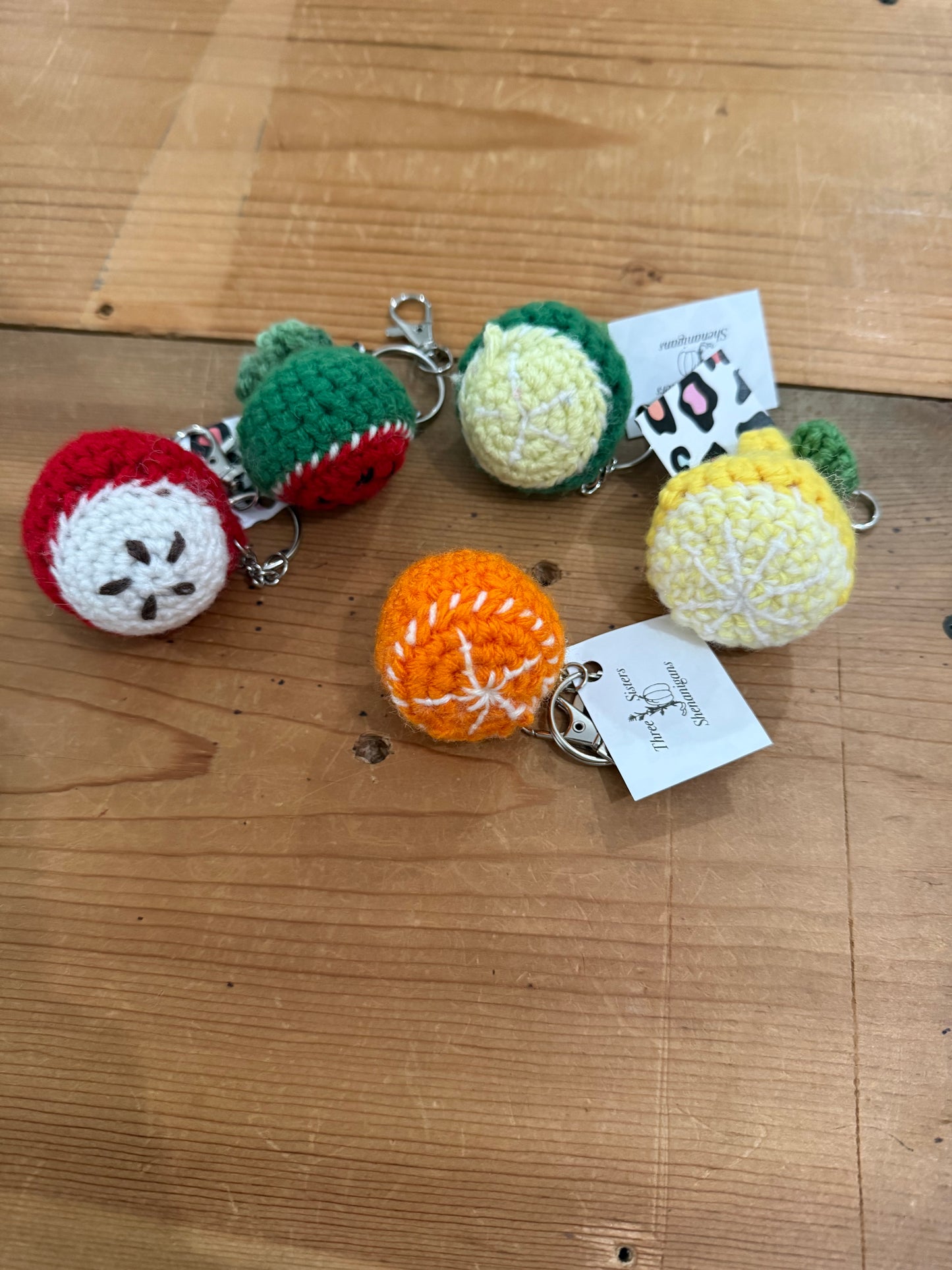 Three Sisters Crocheted Keychains
