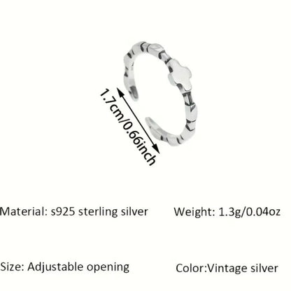 Vintage Sterling Silver Adjustable Cross Ring