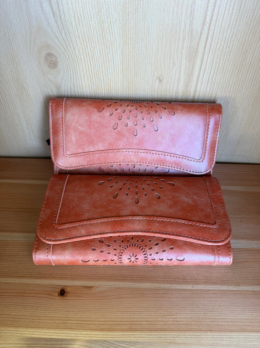 Vegan Leather Boho Clutch Wallet